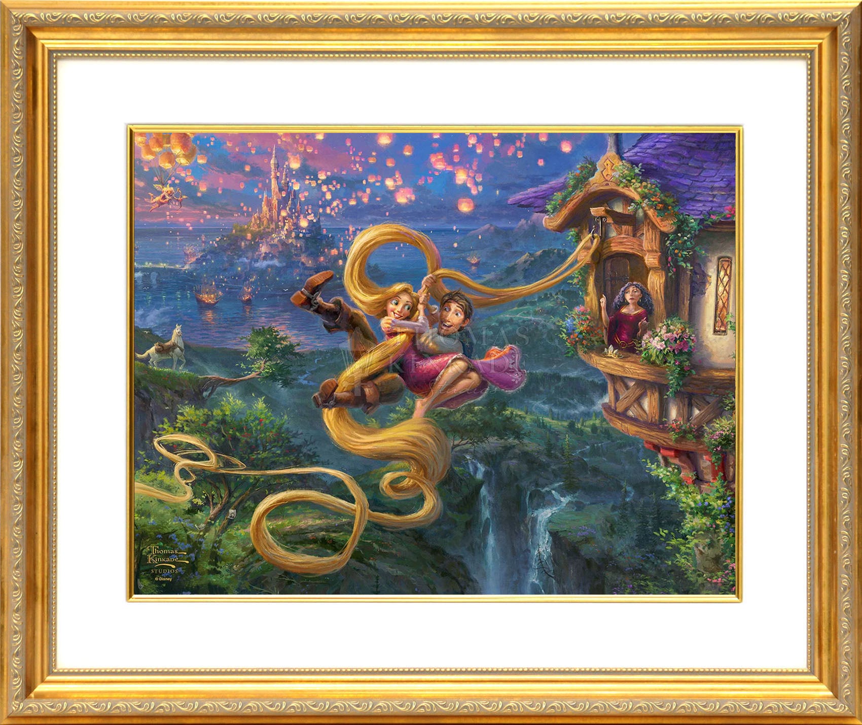 ディズニー絵画「塔の上のラプンツェル/アップ イン ラブ」額縁2種選択