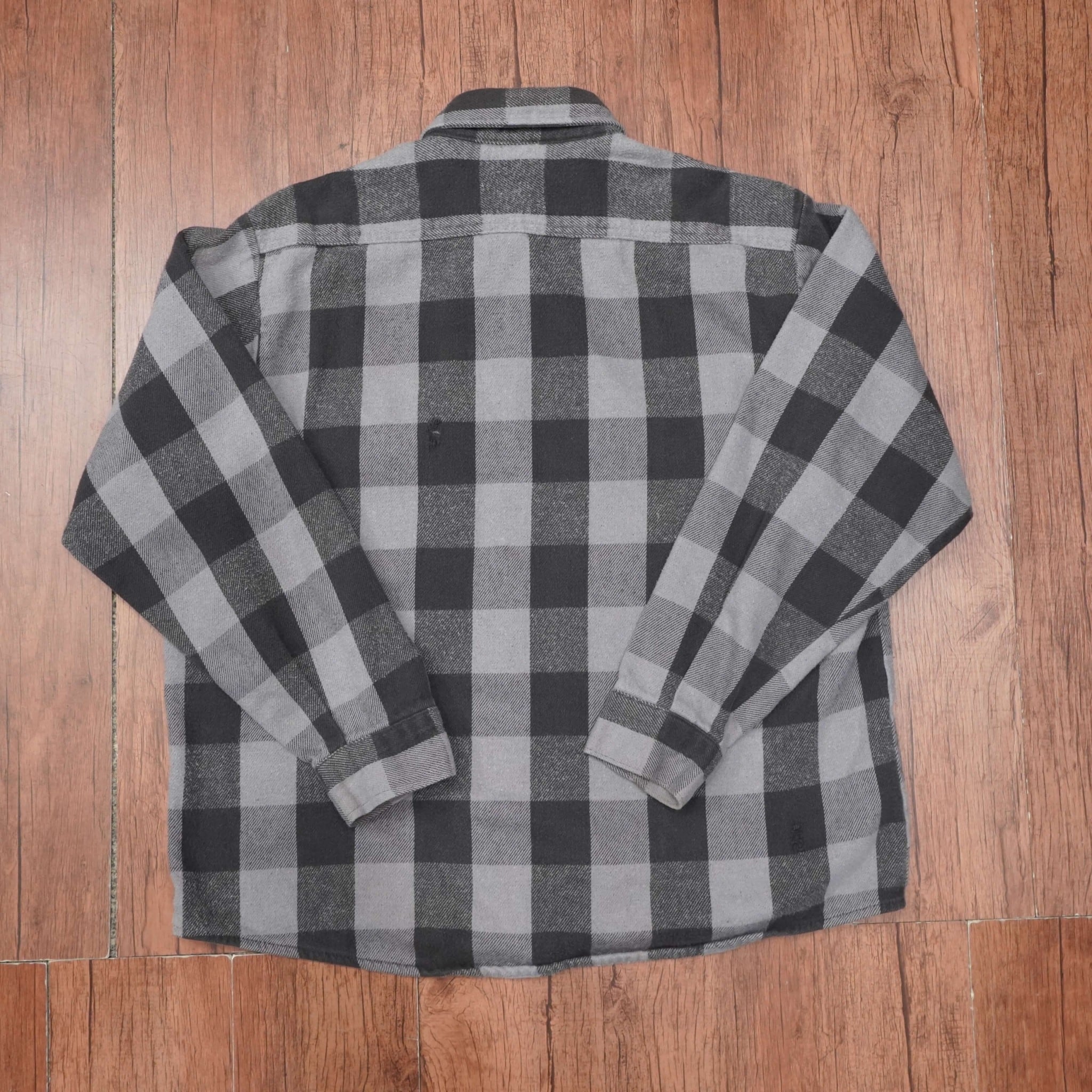 five brother ヘビー ネルシャツ XL/90s 黒 グレー ファイブブラザー