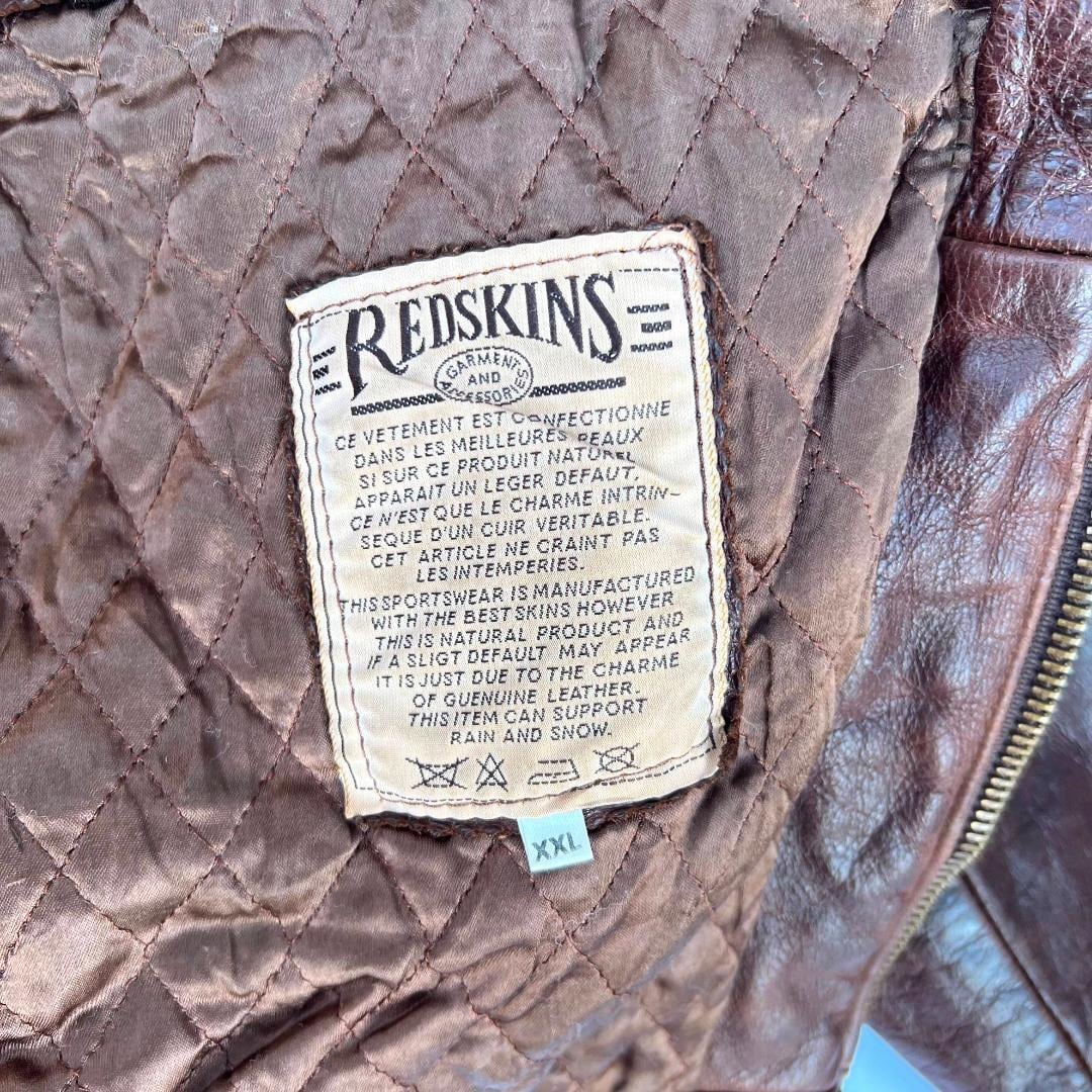 REDSKINS レザージャケット レッドブラウン 2XL レッドスキンズ レザー