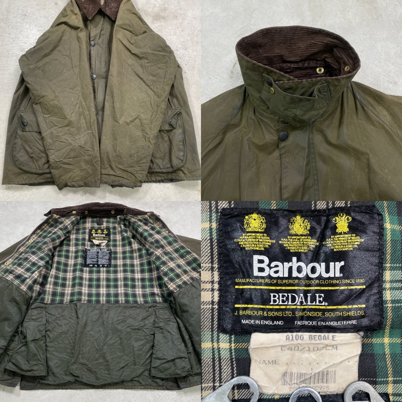 91年製 英国製 Barbour BEDALE バブアー ビデイル オイルドジャケット