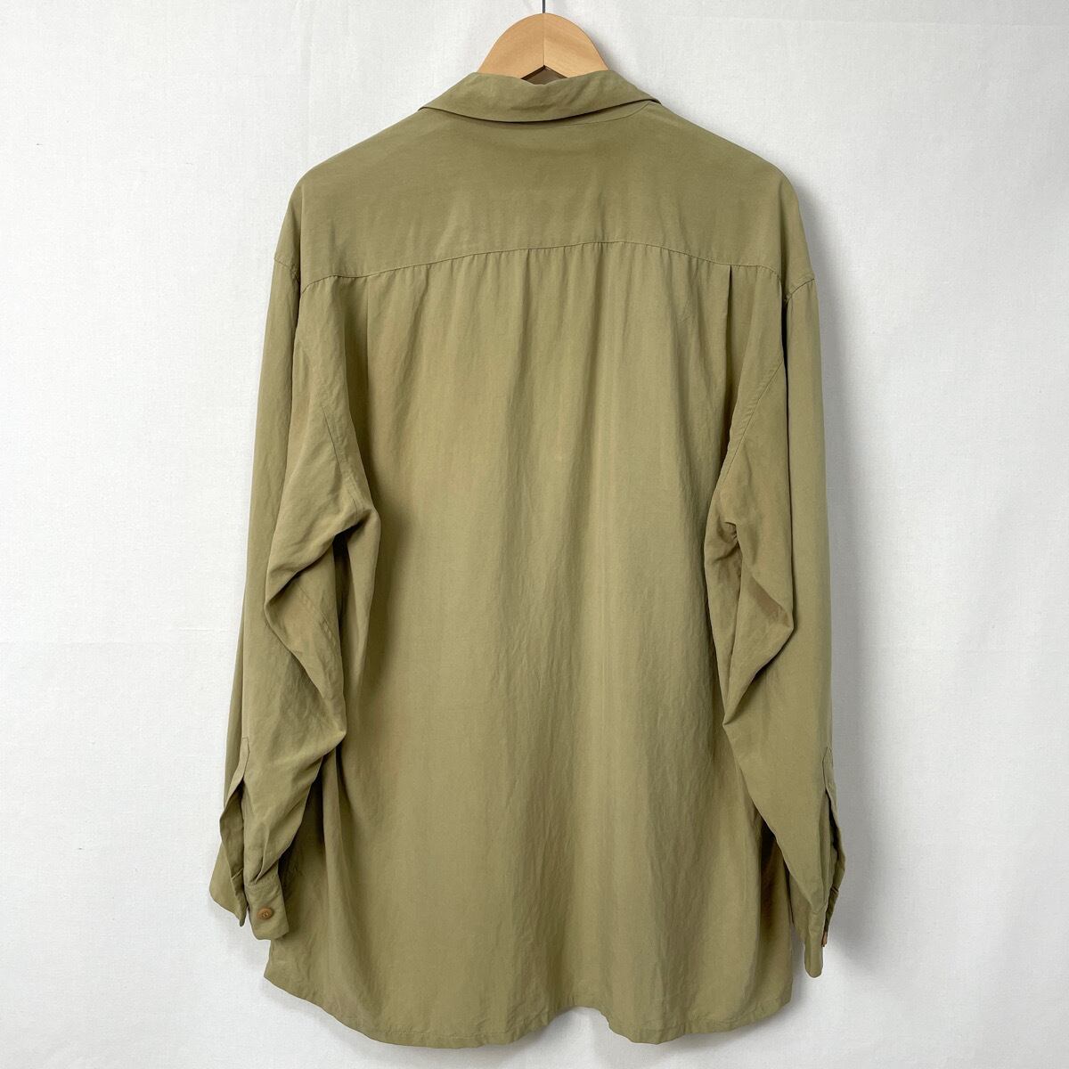 90s VISITOR シルク オープンカラーシャツ 古着 ヴィンテージ 長袖