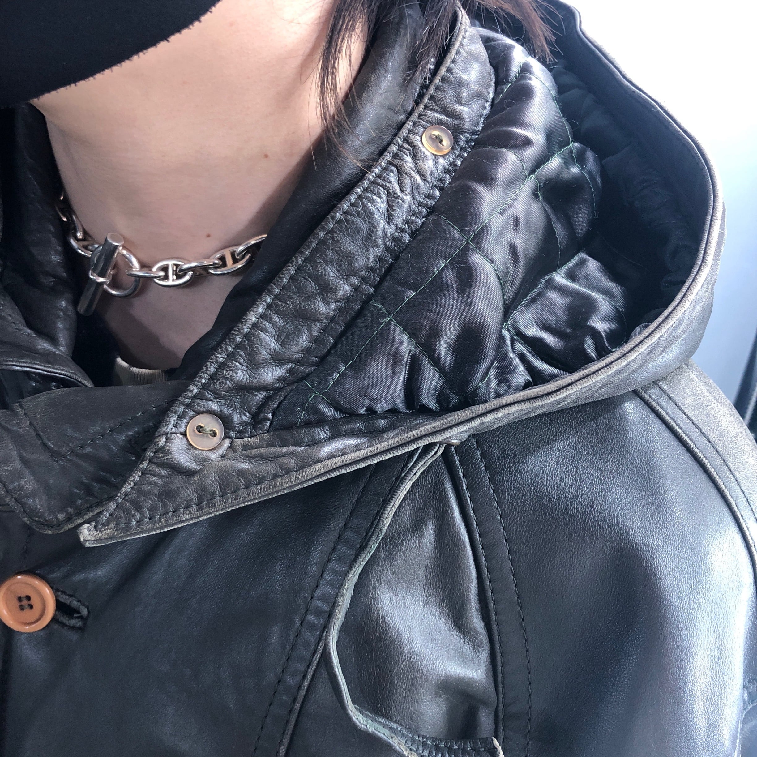 イッセイミヤケ HAI SPORTING GEAR】アーカイブ ラムレザーギミックJKT