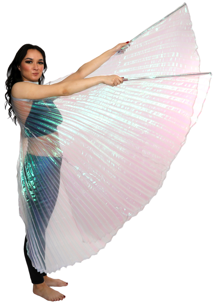 Petite Isis Wings Belly Dance Costume Prop in White Opal