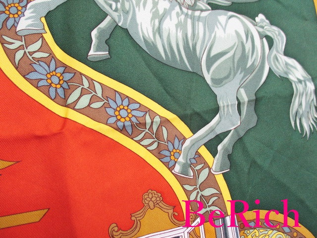 エルメス HERMES カレ 90 スカーフ ザルツ ブルク バイオリン 馬 柄