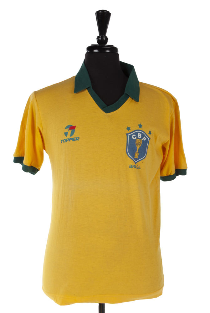 1986 WORLD CUP ZICO BRAZIL NATIONAL TEAM MATCH WORN JERSEY