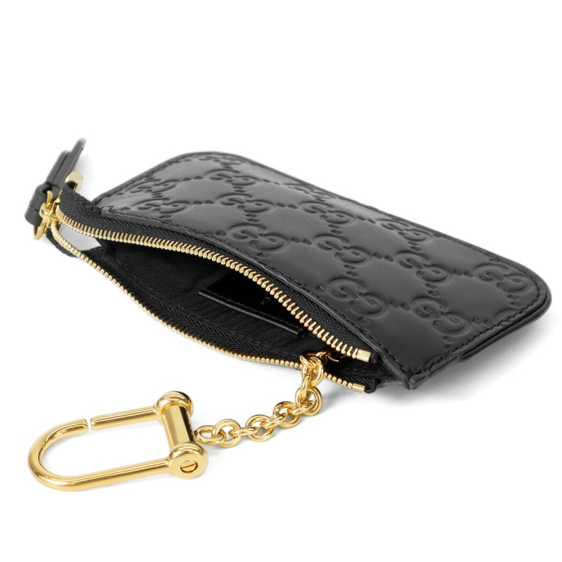 Brandol / GUCCI グッチ 小銭入れ シグネチャー レザー キーリング付き