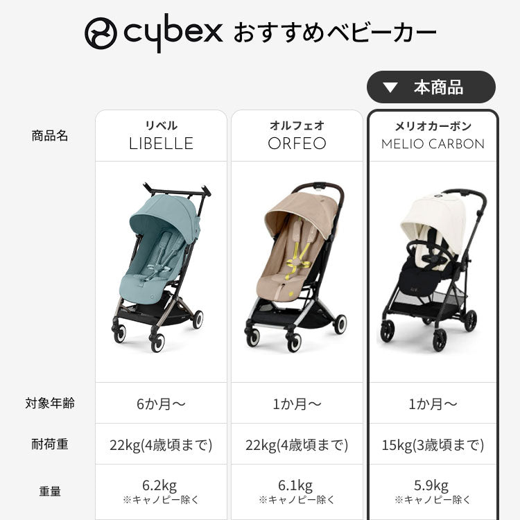 サイベックス ベビーカー melio Carbon 2024年モデル 軽量 Cybex