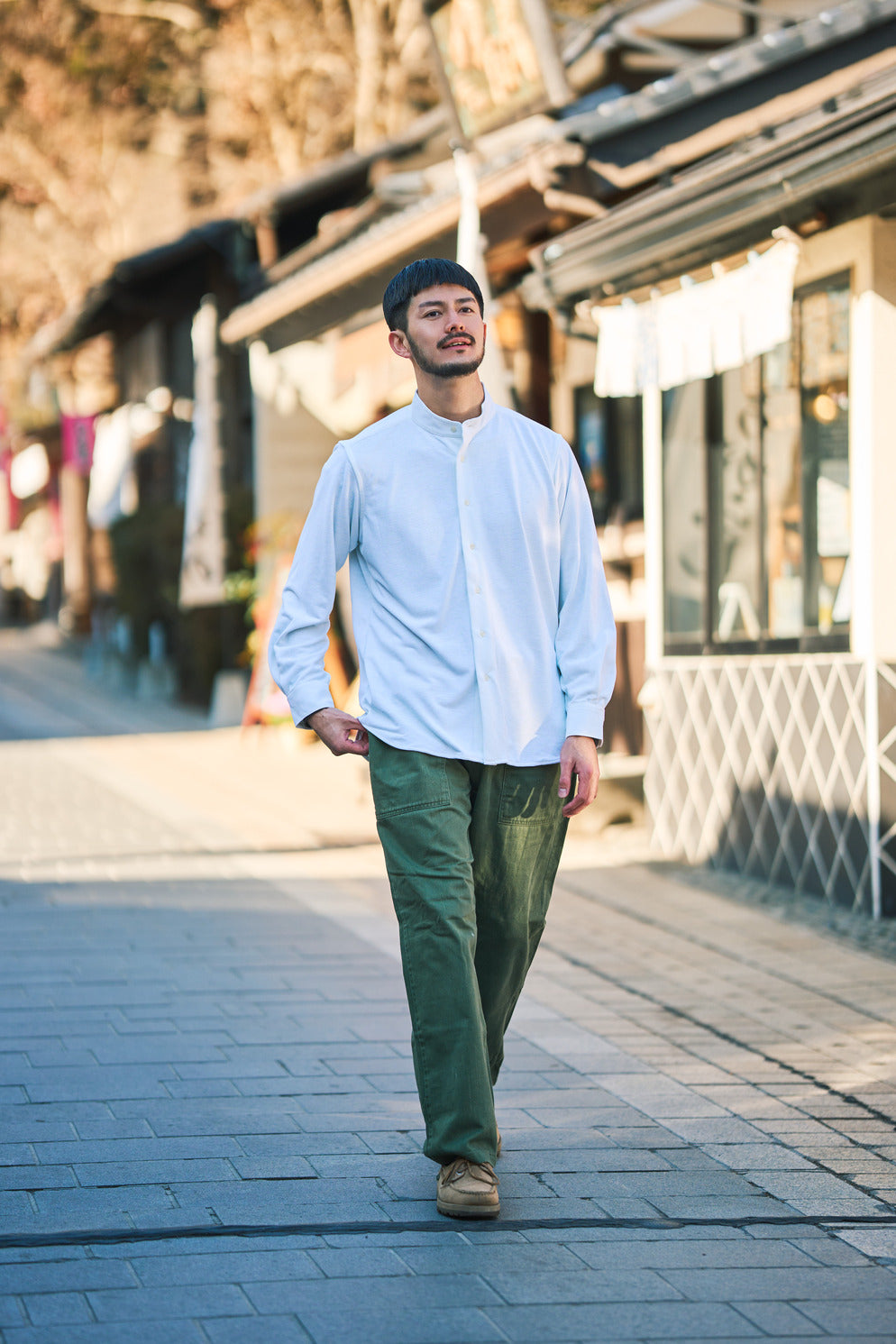 DRYCOTTONY STAND COLLAR SHIRT （ドライコットニースタンドカラー