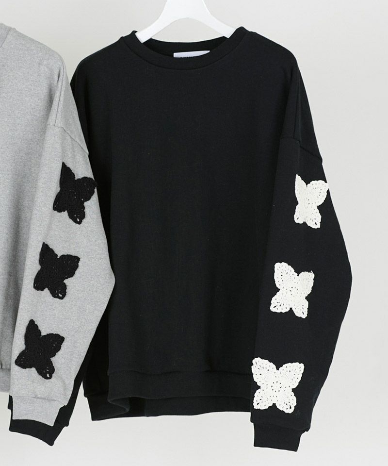 30%OFF【DISCOVERED(ディスカバード)】BUTTERFLY CROCHET SWEAT