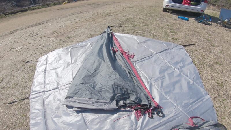 ライダーズワンポールテント専用グランドシート。設営を簡単にする超