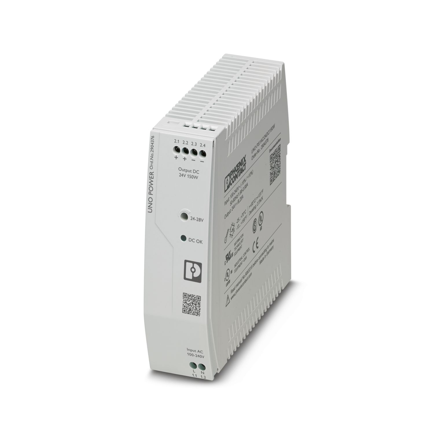 UNO-PS/1AC/24DC/150W - 電源 - 2904376 | Phoenix Contact