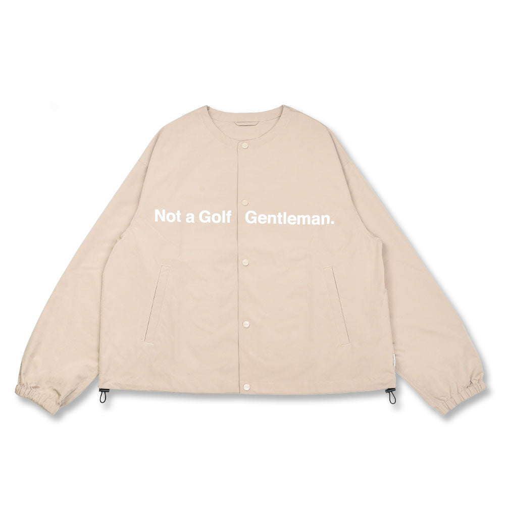 Cph/Golf™ LOGO NO COLLAR JACKET BEIGE – Cph/Golf™︎