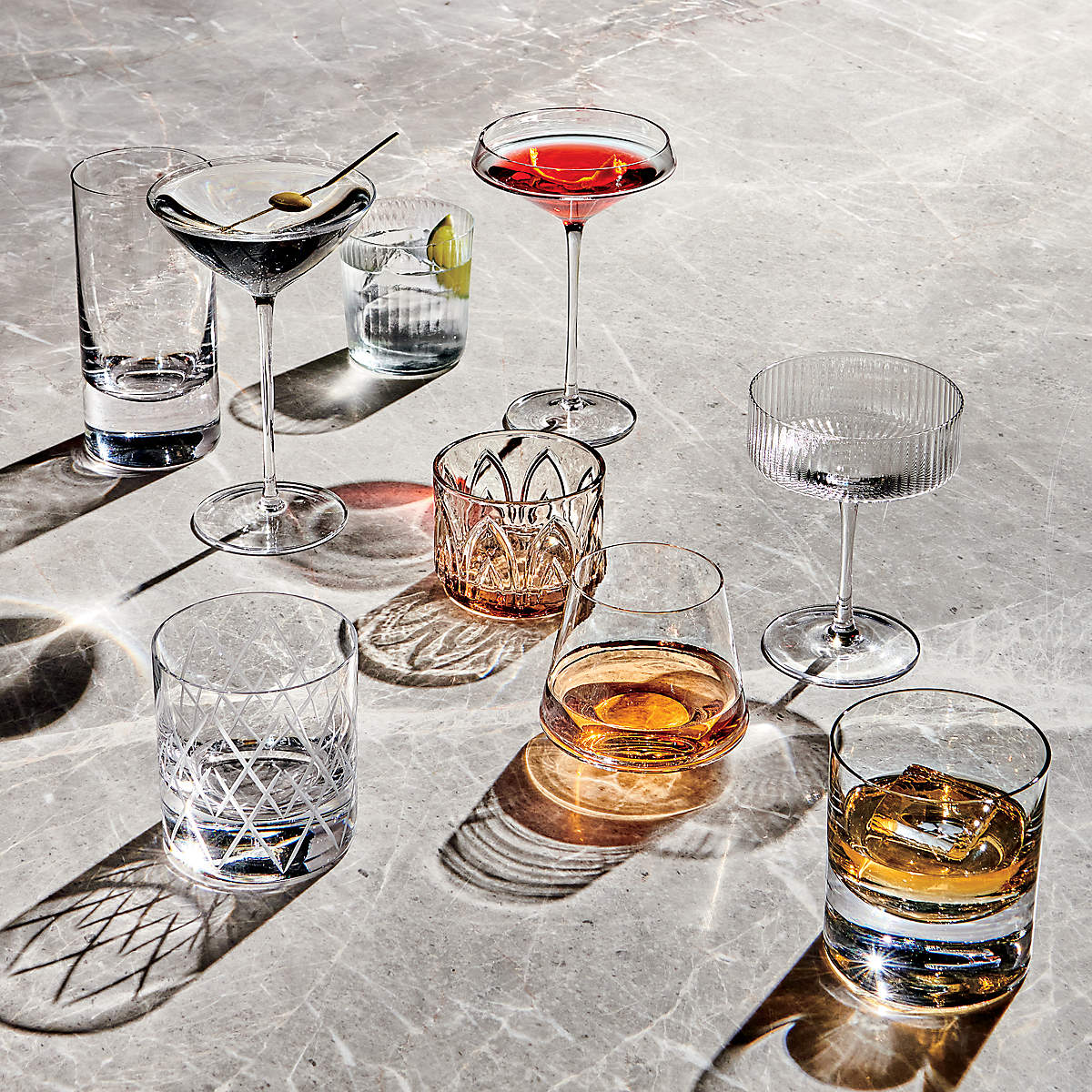 Cirque Double Old-Fashioned Glass + Reviews | CB2 Canada
