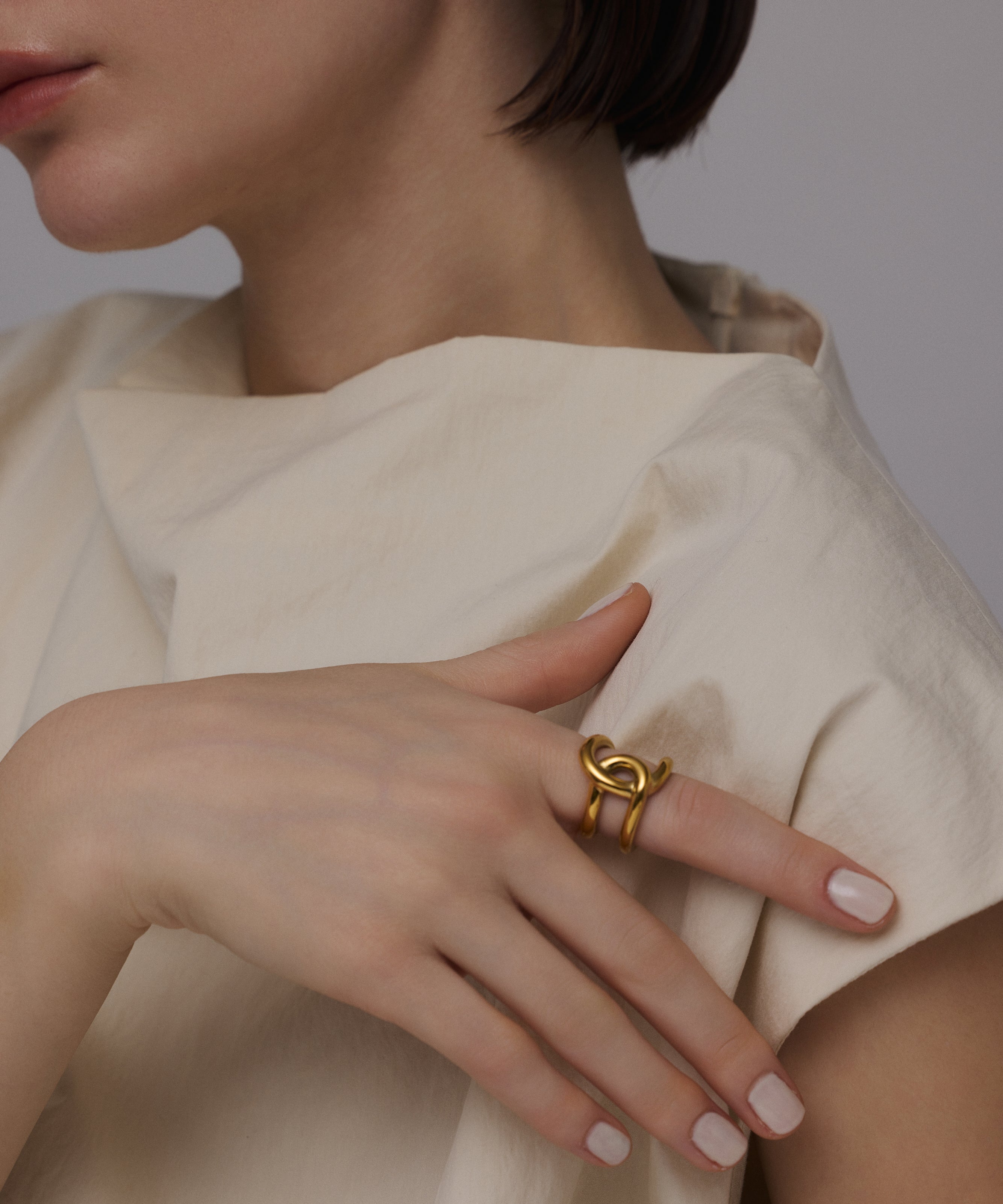 ゴールド]ビッグクロスリング