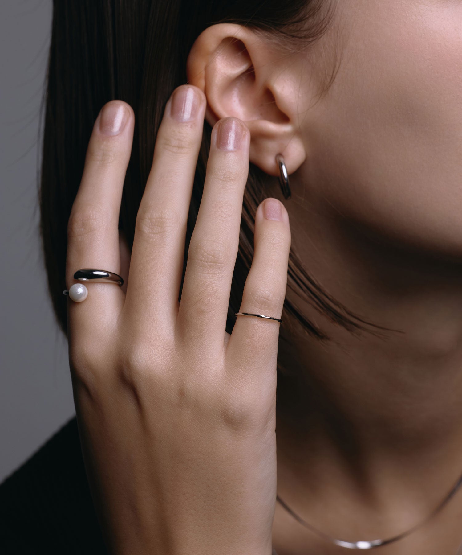 シルバー]ポイントパールリング