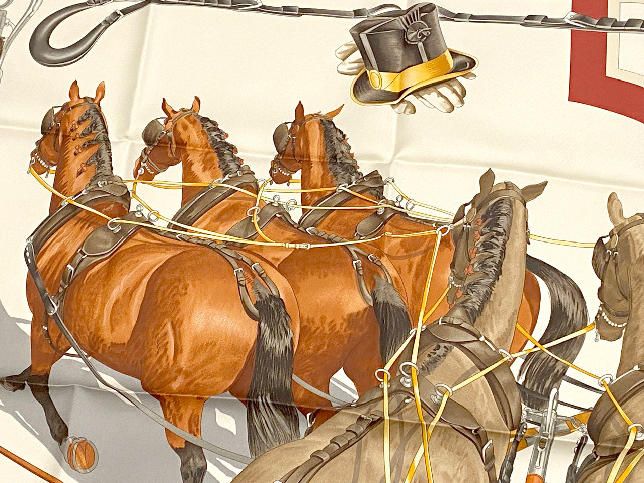 エルメス/カレ90 スカーフ 【ATTELAGE EN ARBALETE （馬車弓形連結