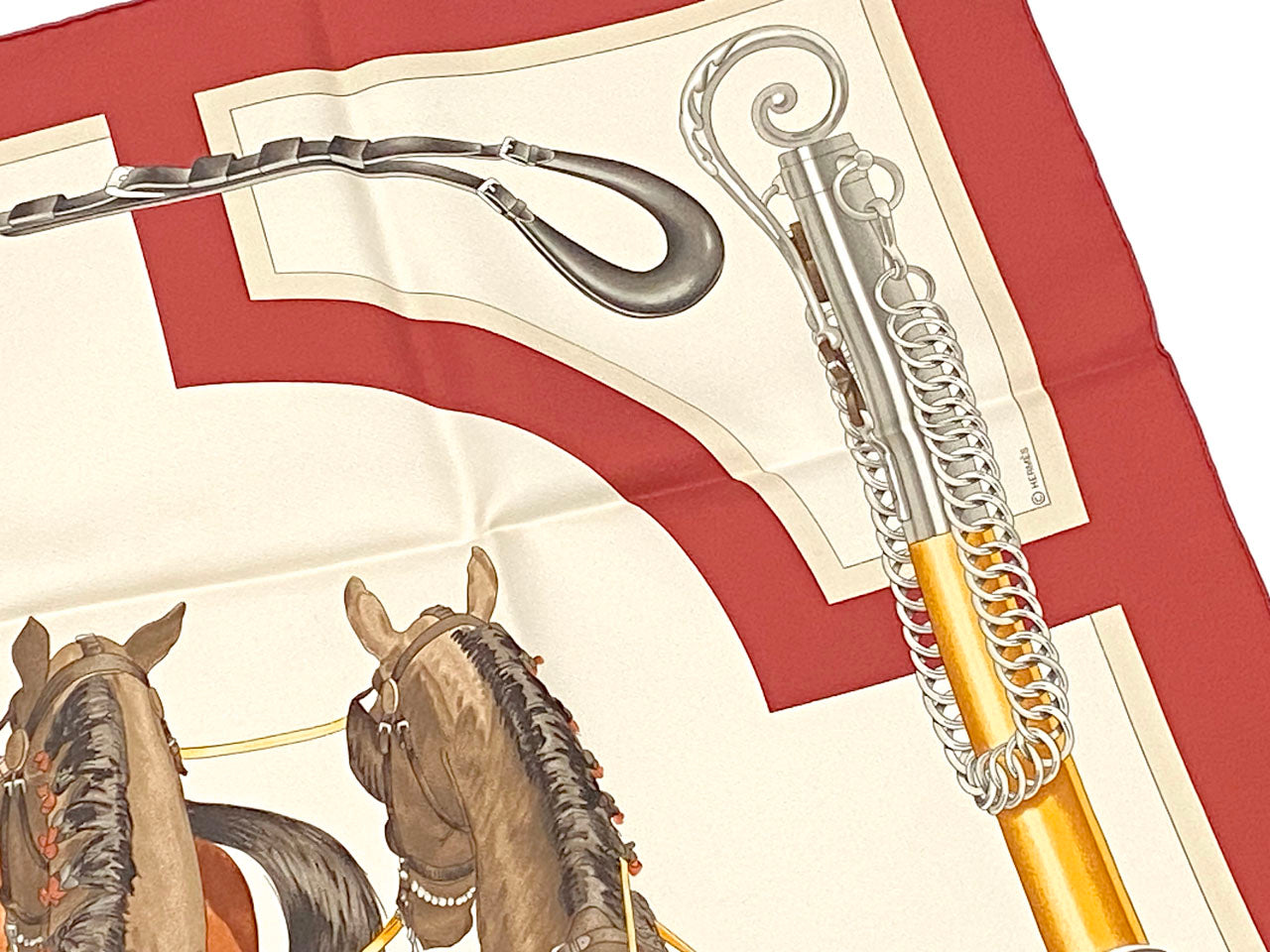 エルメス/カレ90 スカーフ 【ATTELAGE EN ARBALETE （馬車弓形連結