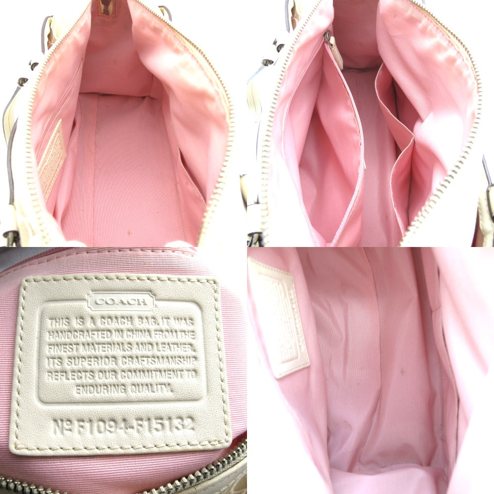 COACH コーチ ハンドバッグ ボストンバッグ型 ベージュ ピンク