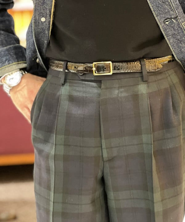 Anderson's〉この使い勝手のいいクロコスタンプレザーベルトをお試し