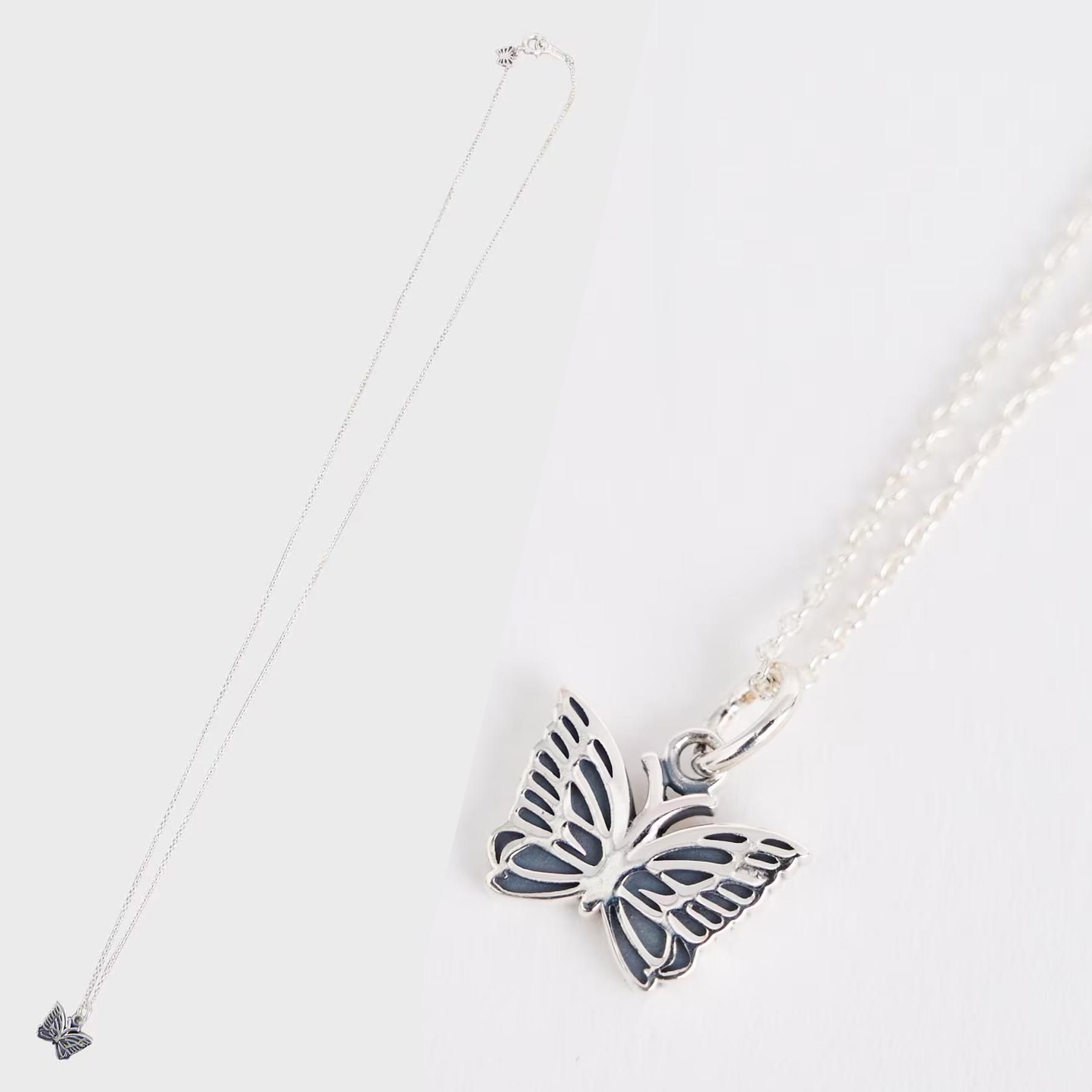 Needles】シルバー ペンダント ネックレス 蝶 すぐ届く silver