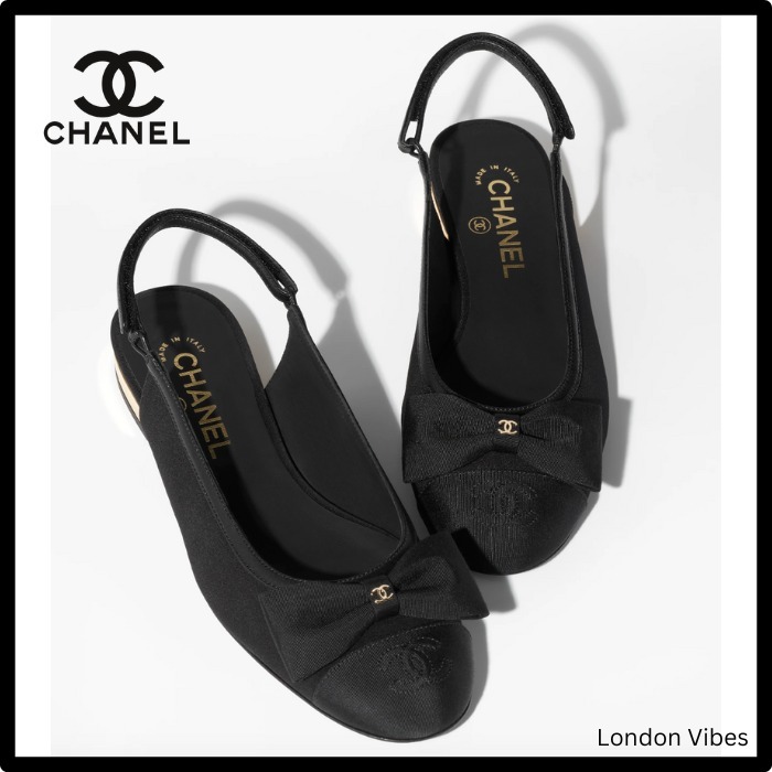 上品で可愛い♡ CHANEL スリングバック シューズ リボン (CHANEL