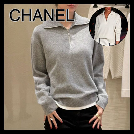 カシミヤ グレー（灰色）系 CHANEL(シャネル) レディース - ブランド