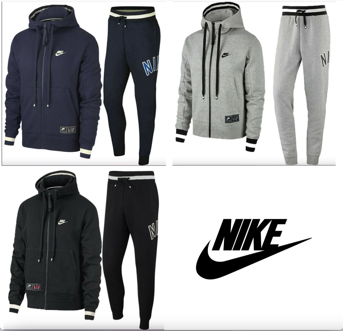 3色から選べる＊NIKE AIR セットアップ 黒/紺/グレー 送料関税込 (Nike