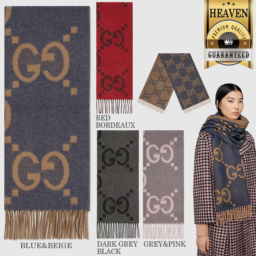 累積売上第1位【GUCCI☆グッチ】GGカシミアジャカードスカーフ (GUCCI
