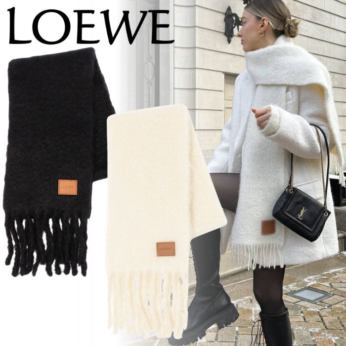 ◇完売必至 ◇【LOEWE】マフラー ウール&モヘア ロゴスカーフ (LOEWE