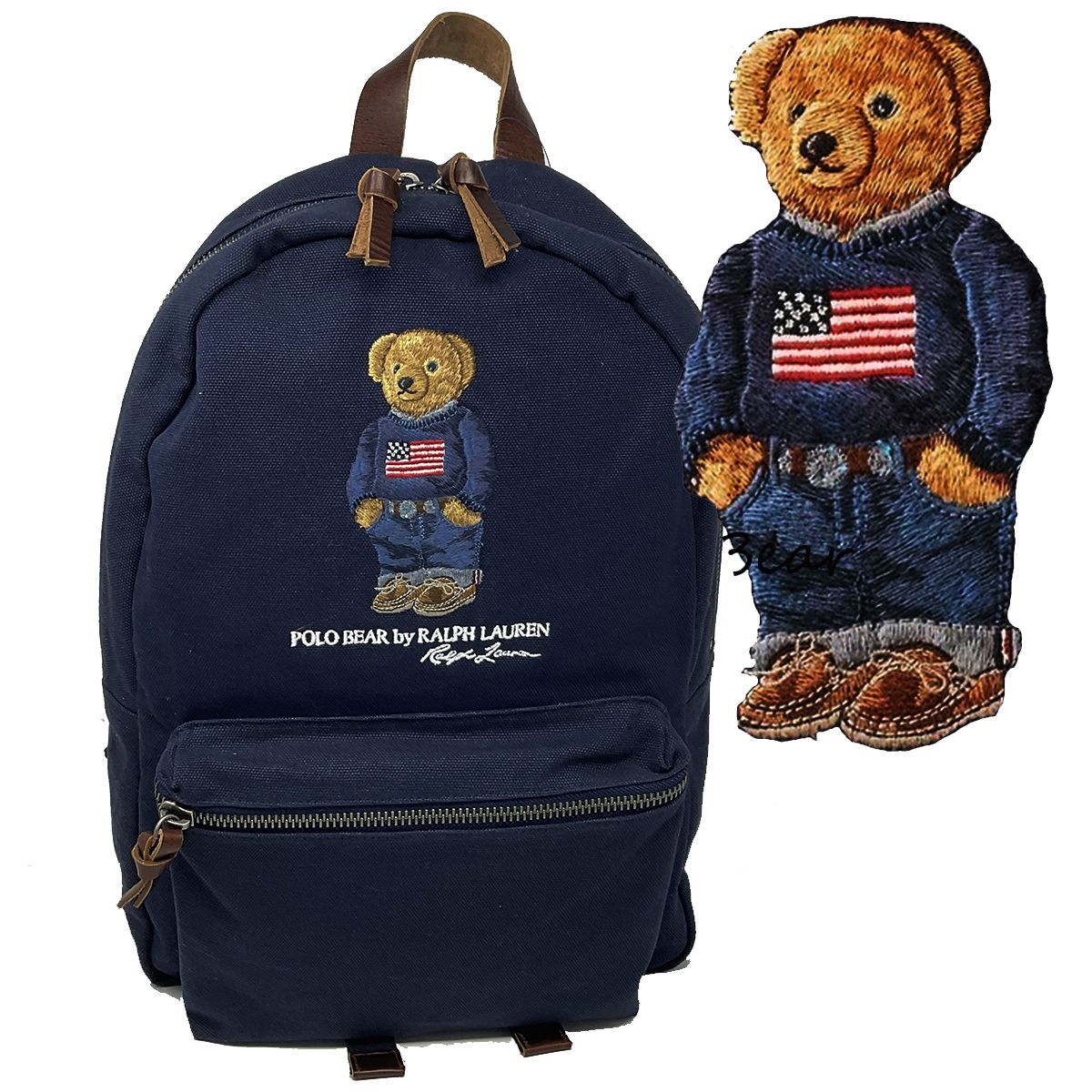 特価！RALPH LAURENオ ポロベア キャンバス デニムバックパック (Ralph