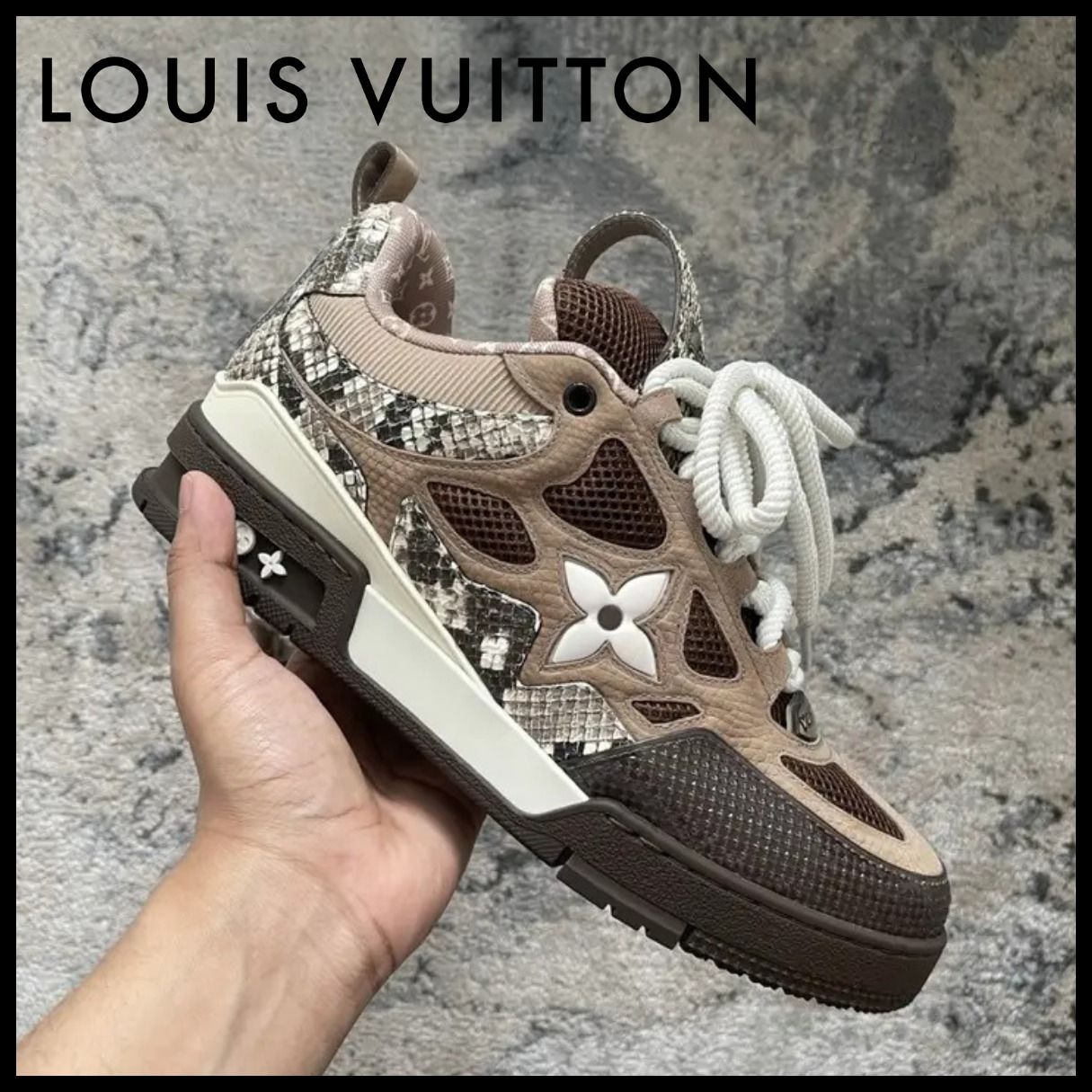 印象的に♪】ルイヴィトン LVスケートスニーカー パイソン風 (Louis