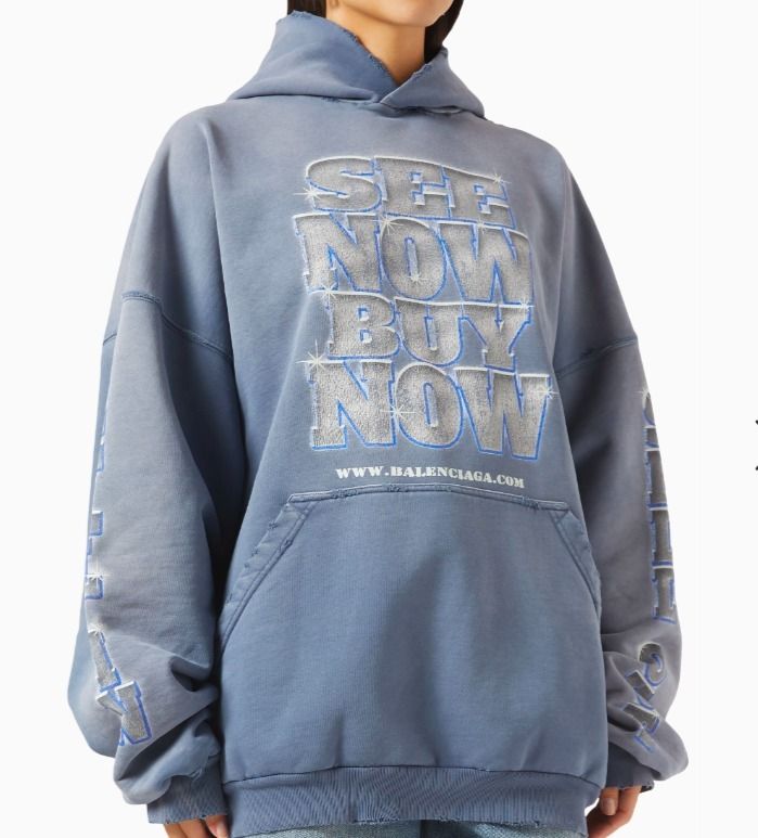 BALENCIAGA バレンシアガ SNBNパーカー HOODIE LARGE FIT ブルー