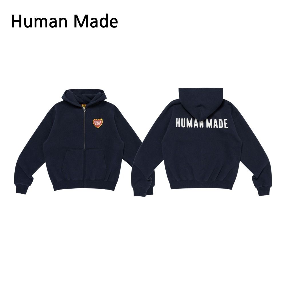 ☆Human Made☆Zip-Up Heart Hoodie Navy【送料込/関税込】 (HUMAN