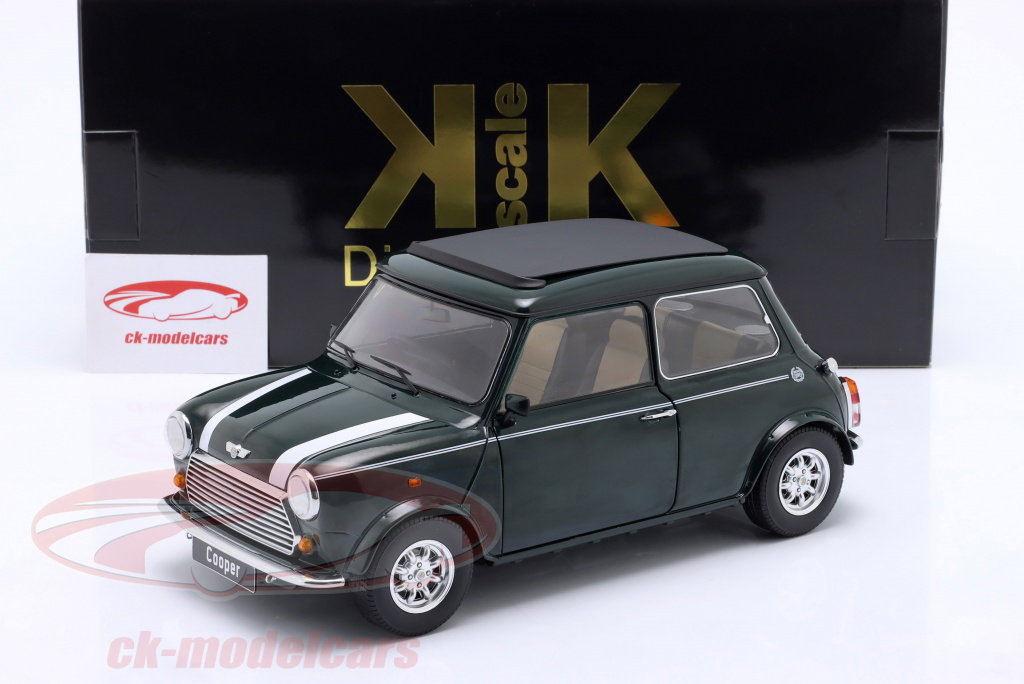 KK-Scale 1:12 Mini Cooper with sunroof dark green / white RHD