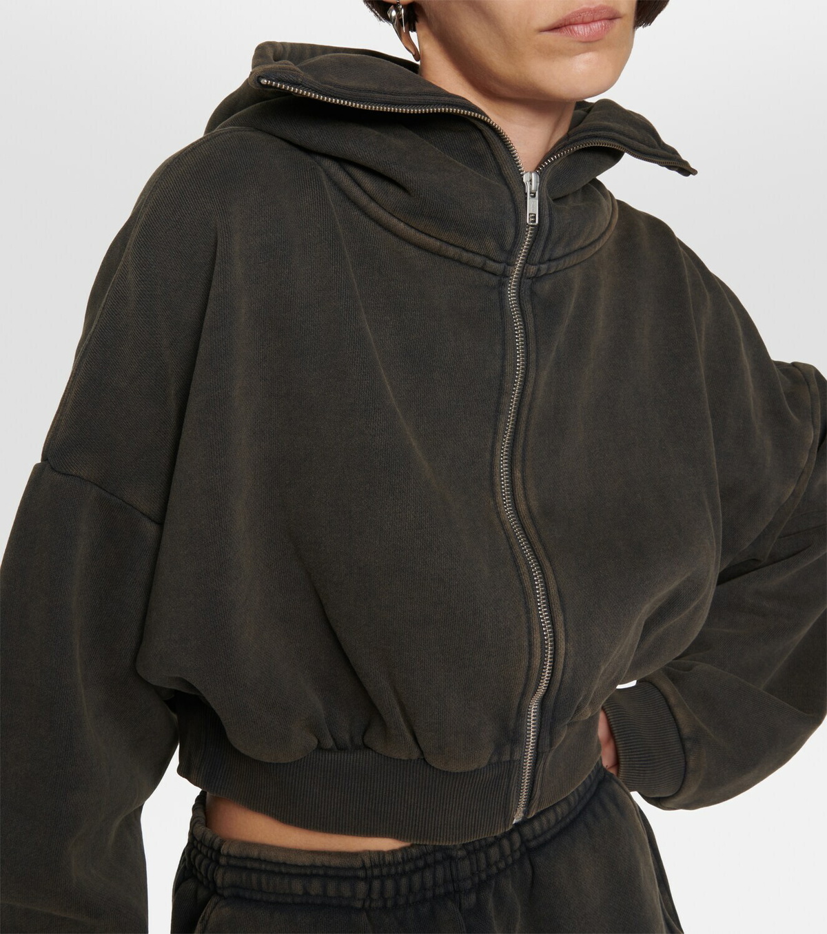 Entire Studios Cropped zip-up cotton hoodie Entire Studios
