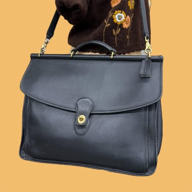 Vintage Coach Bag Retro 1990s Lexington + 5265 + Black Leather +