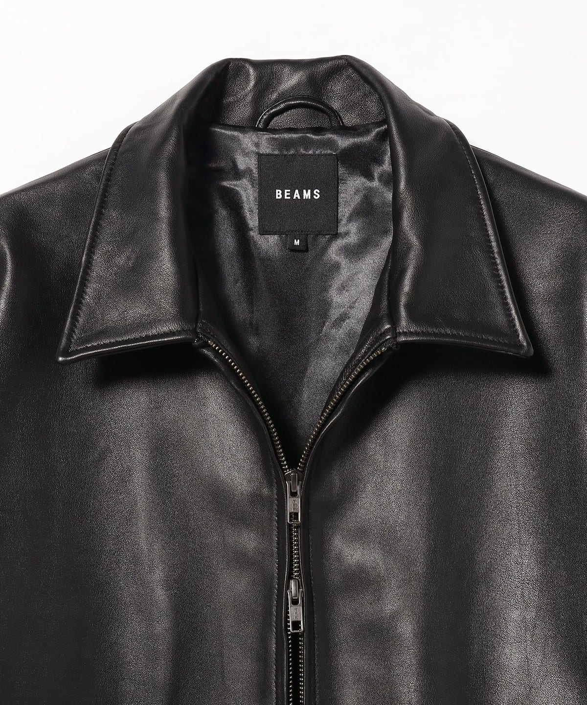 BEAMS Leather Zip Blouson [Wide Fit BEAMS (Blouson Leather Blouson