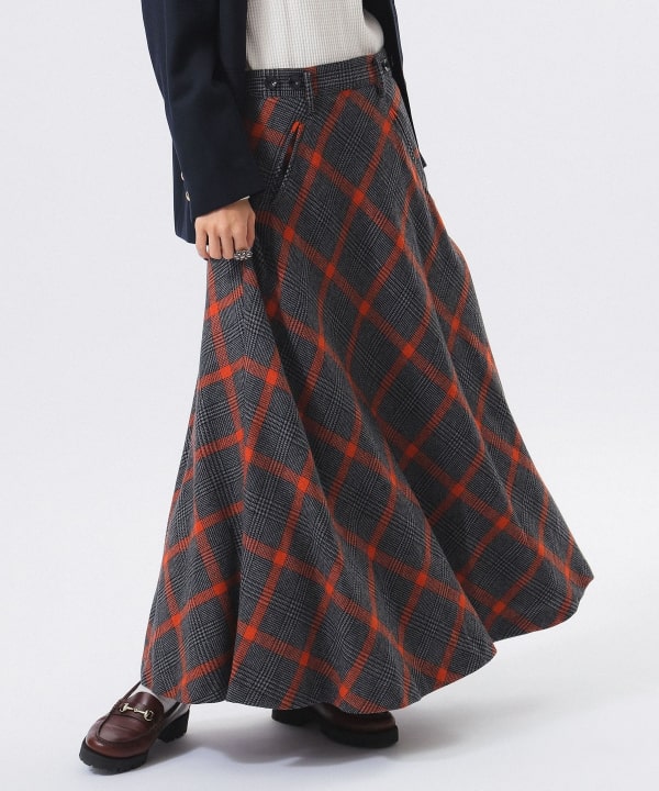 BEAMS BOY（ビームス ボーイ）チェック ロング Aライン スカート