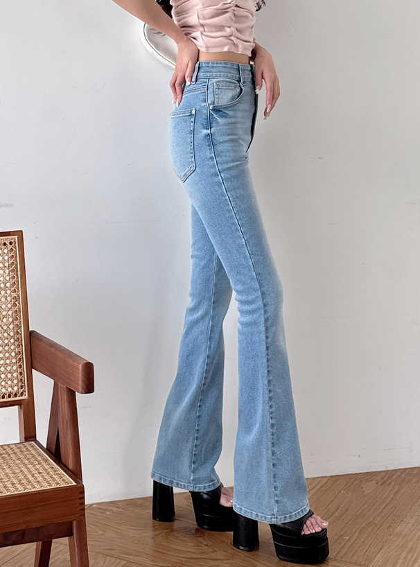 ハイウエストフレアデニムパンツ[cu498] | レディースファッション通販