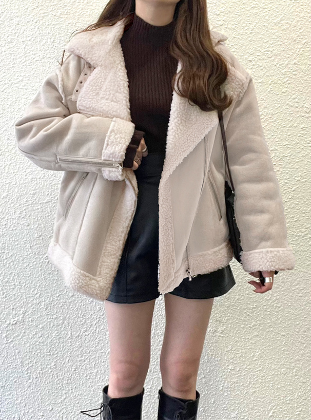 エコムートンライダースジャケット[k9037x] | レディースファッション