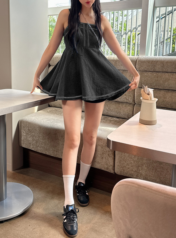 フレアデニムミニジャンパースカート[ta136] | レディースファッション