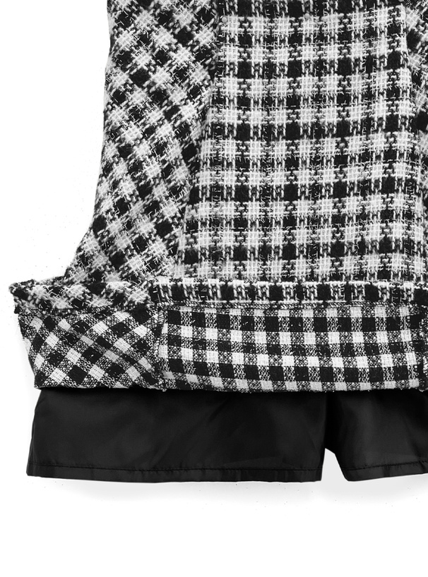 ラメツイードノーカラージャケット×ミニスカートセットアップ[ta197