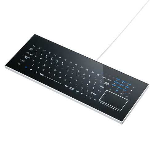サンワサプライ】フルフラットキーボード（タッチパッド内蔵・COOL