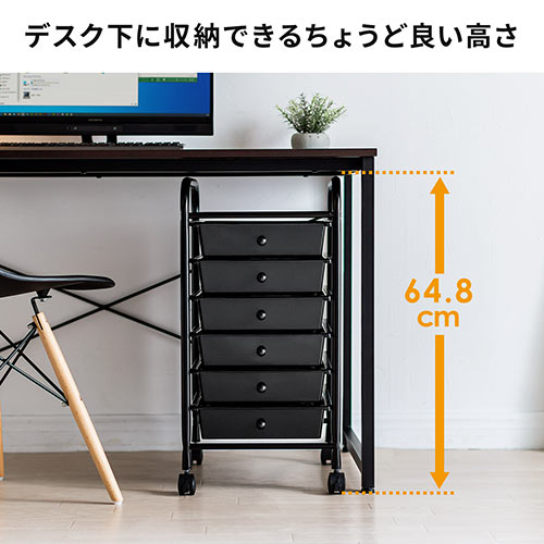 デスクワゴン（キャスター付・キャビネット・サイドワゴン・樹脂トレー