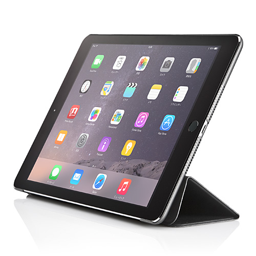 iPad Air2 ケース（スタンド機能・薄型・軽量・ブラック） EZ2