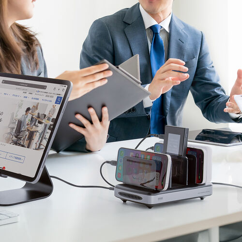USB充電ステーション（6ポート・合計96W出力・USB PD20W・Type-C×3