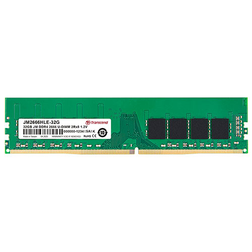 デスクトップ用メモリ 32GB Transcend DDR4-2666 PC4-21300 U-DIMM