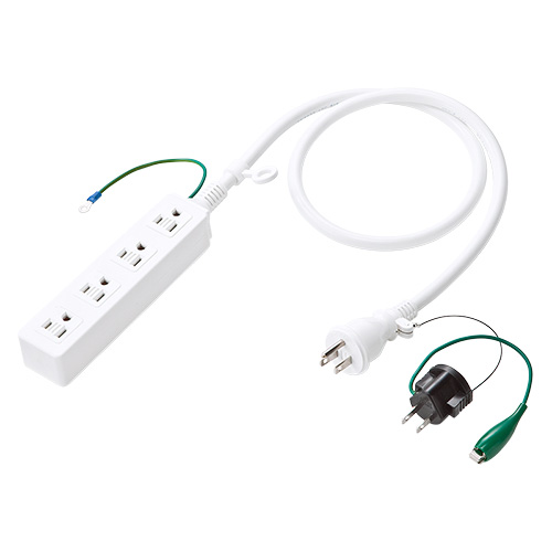 サンワサプライ】延長コード（高強度・1m・ホワイト） TAP-HP4-1W