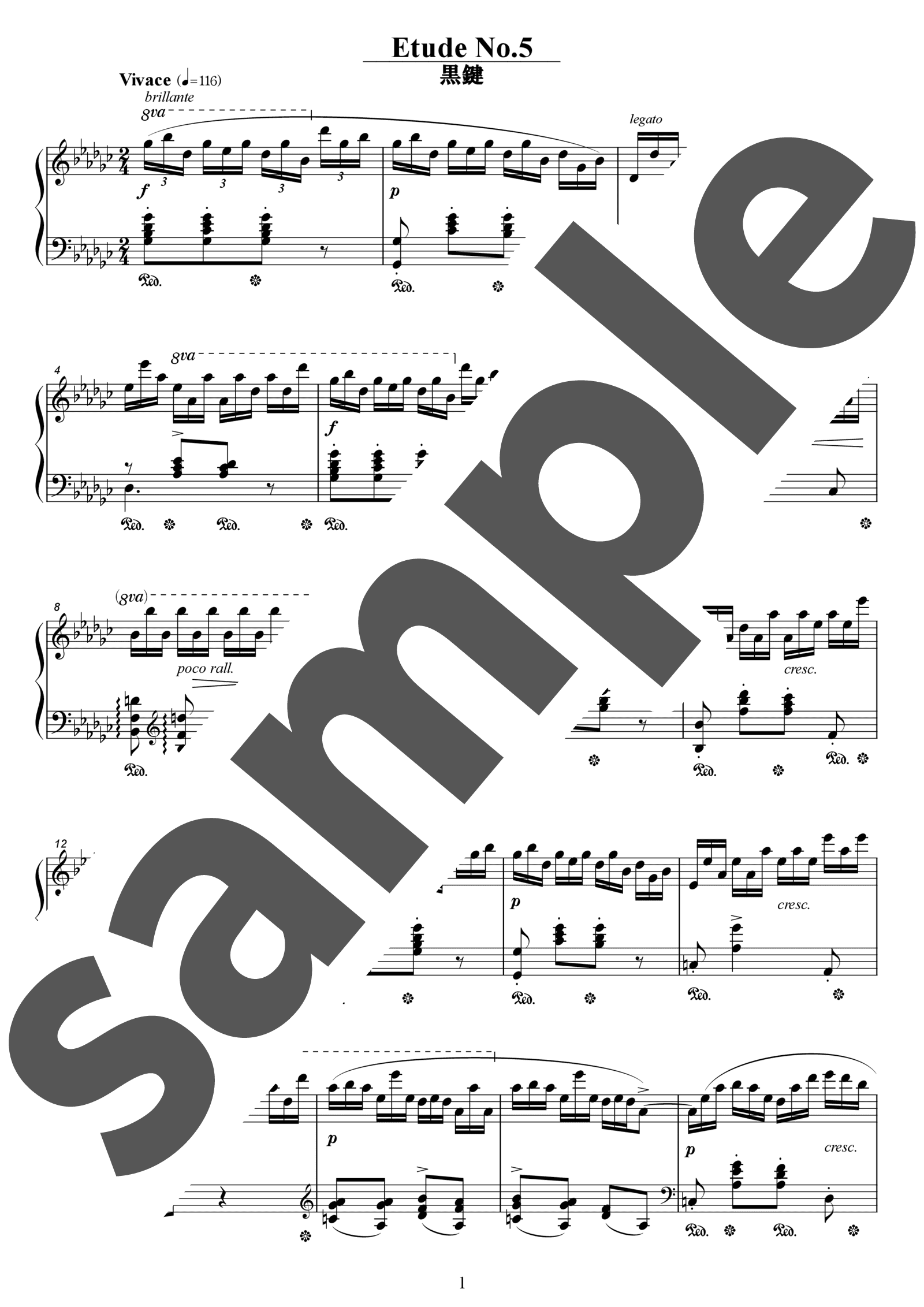 ピアノ楽譜】黒鍵のエチュード / F.Chopin（上級） - 楽譜アプリ