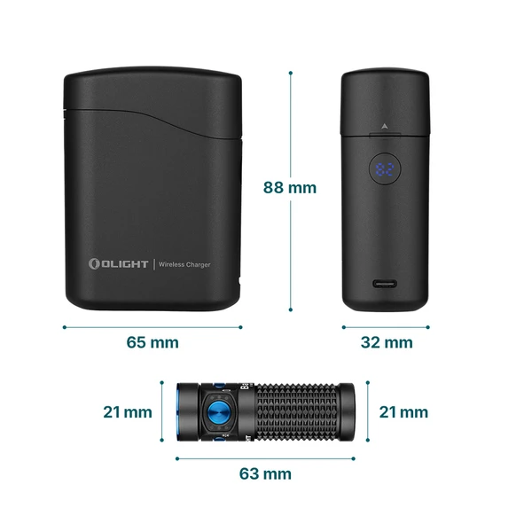 Baton 4 Premium Powerful EDC Flashlight 1300 Lumens Charging Case